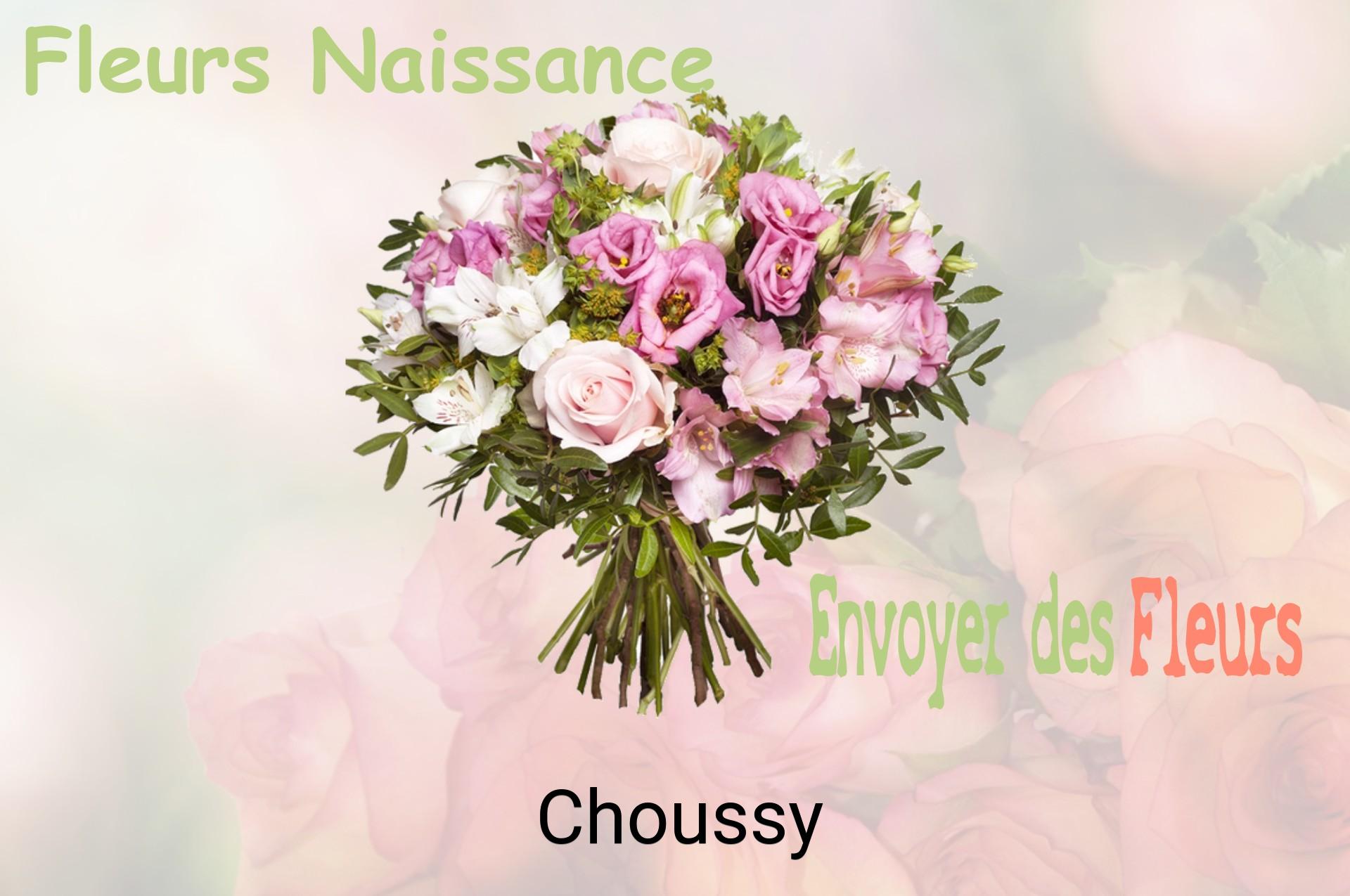 Bouquet de fleurs de naissance livré à Choussy